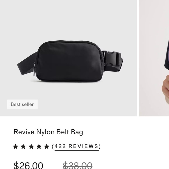 Quince Nylon Black Belt Bag - Picture 7 of 7